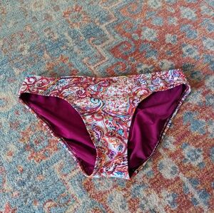 Lauren Ralph Lauren Women's 6 Bikini Swimsuit Bottom Plum Orange Paisley 111